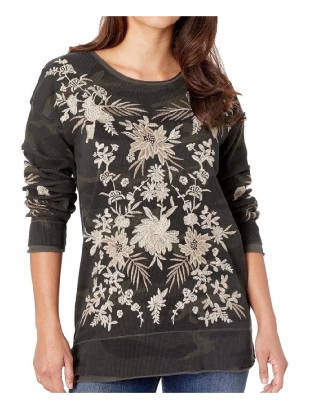 Johnny Was Othelia Camo Thermal Shirt M